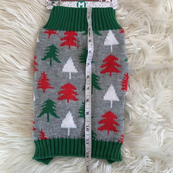 Small dog holiday pet sweater Christmas trees ugly Christmas sweater for dog cat - Picture 15 of 16